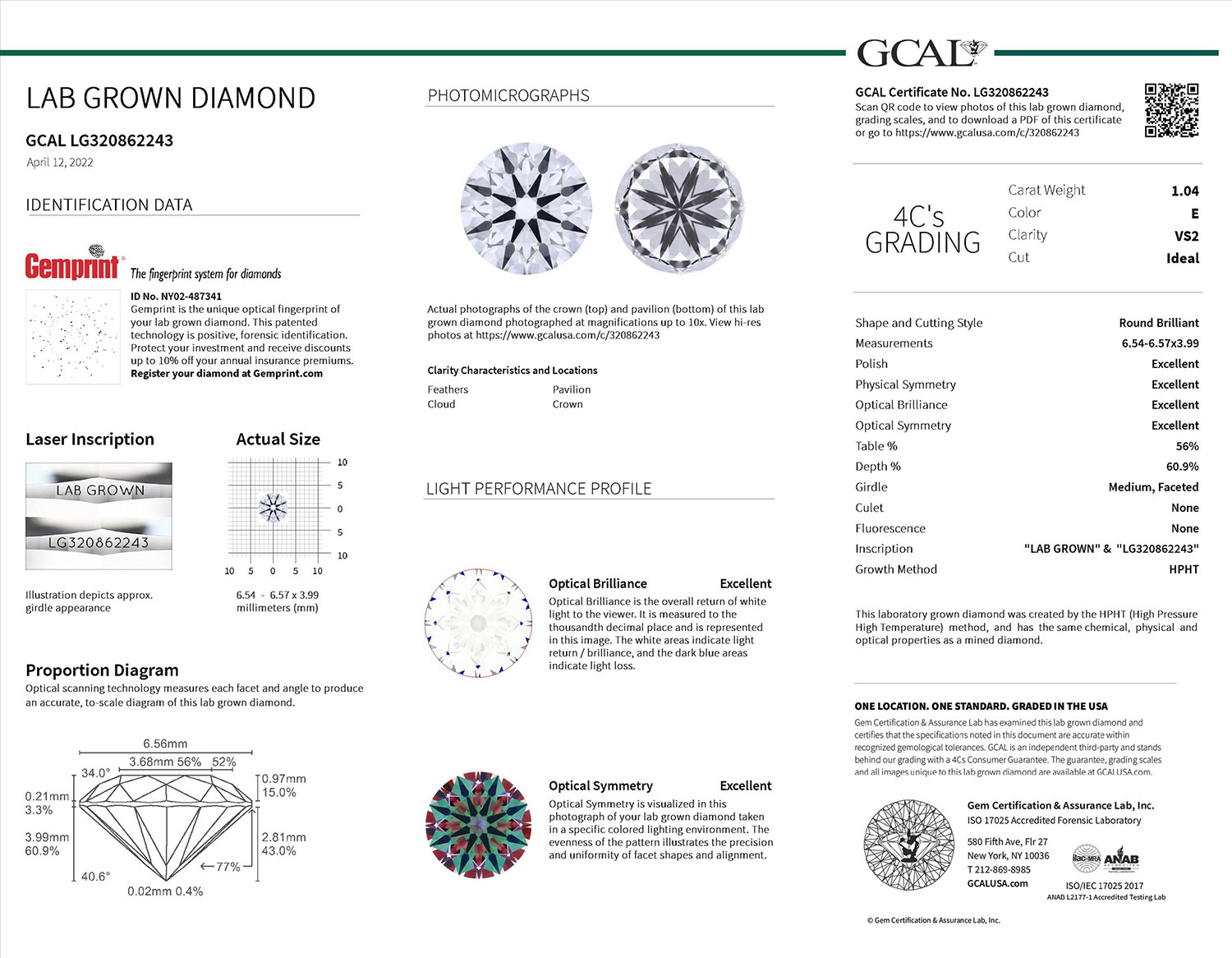 Lab Grown Diamond Guaranteed Certificate