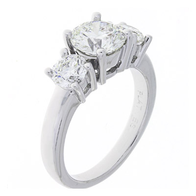 GCAL Jewelry Photography Platinum-3 Stone Diamond Ring